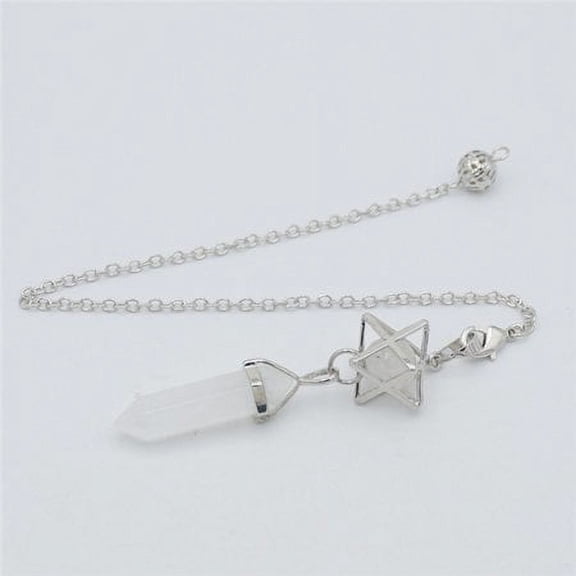 Natural Stone Pendant Pendulum for Dowsing Divination Hexagonal Prism Healing Crystal Merkaba Energy Shuttle Spiritual Pendulo