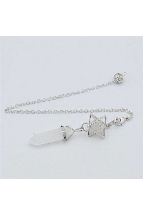 Natural Stone Pendant Pendulum for Dowsing Divination Hexagonal Prism Healing Crystal Merkaba Energy Shuttle Spiritual Pendulo