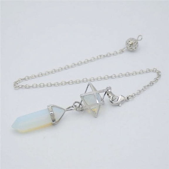 Natural Stone Pendant Pendulum for Dowsing Divination Hexagonal Prism Healing Crystal Merkaba Energy Shuttle Spiritual Pendulo