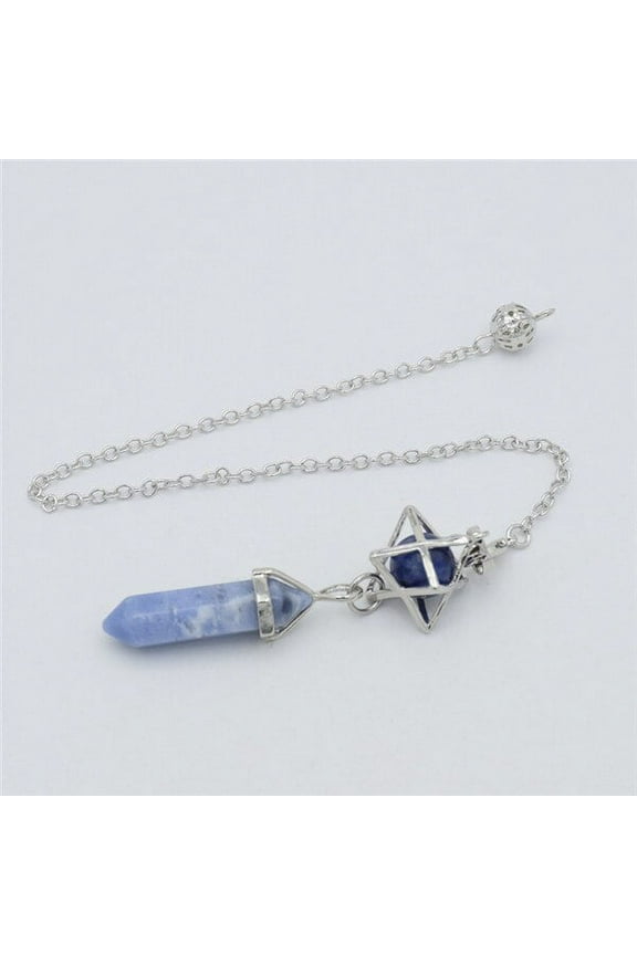 Natural Stone Pendant Pendulum for Dowsing Divination Hexagonal Prism Healing Crystal Merkaba Energy Shuttle Spiritual Pendulo