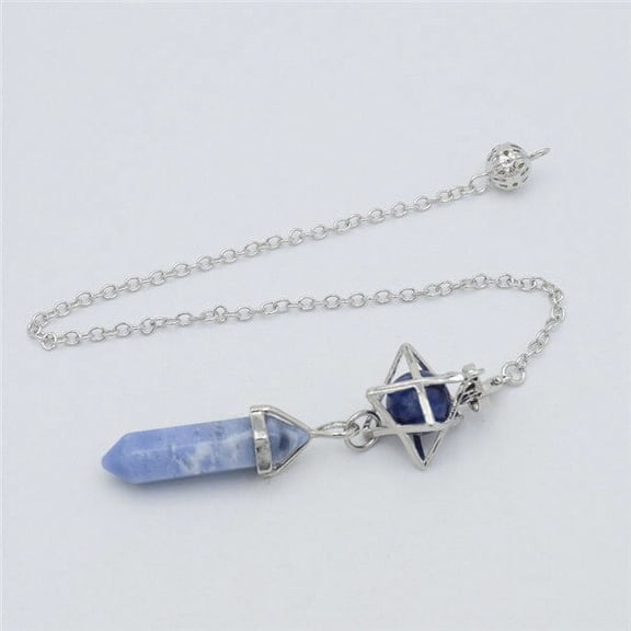 Natural Stone Pendant Pendulum for Dowsing Divination Hexagonal Prism Healing Crystal Merkaba Energy Shuttle Spiritual Pendulo