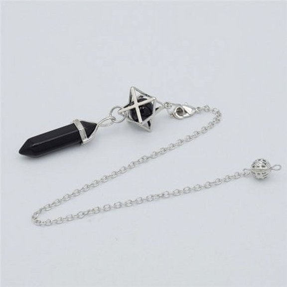 Natural Stone Pendant Pendulum for Dowsing Divination Hexagonal Prism Healing Crystal Merkaba Energy Shuttle Spiritual Pendulo