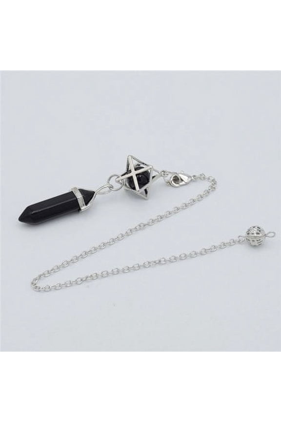 Natural Stone Pendant Pendulum for Dowsing Divination Hexagonal Prism Healing Crystal Merkaba Energy Shuttle Spiritual Pendulo