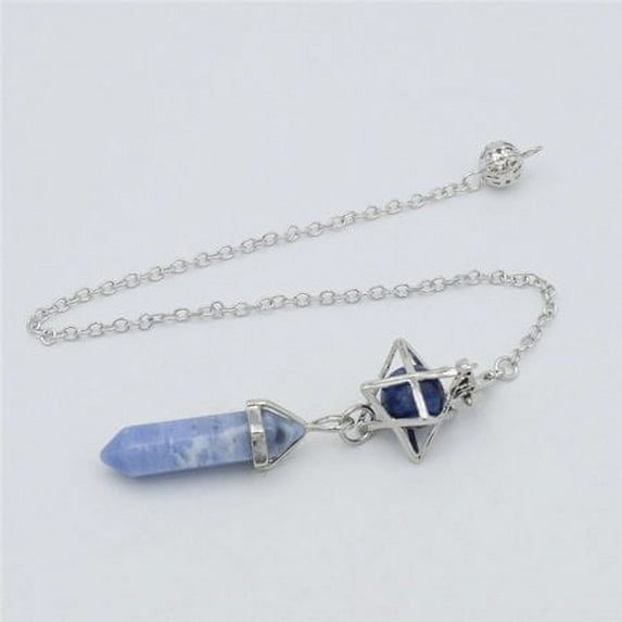 Natural Stone Pendant Pendulum for Dowsing Divination Hexagonal Prism Healing Crystal Merkaba Energy Shuttle Spiritual Pendulo