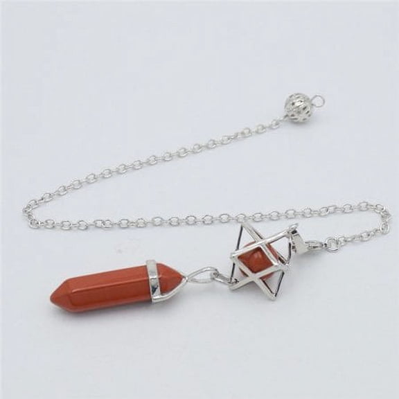 Natural Stone Pendant Pendulum for Dowsing Divination Hexagonal Prism Healing Crystal Merkaba Energy Shuttle Spiritual Pendulo