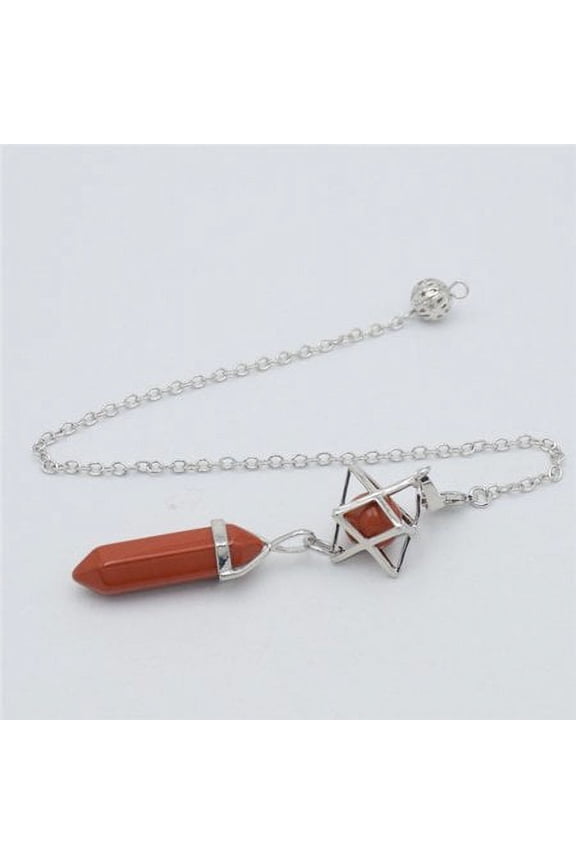 Natural Stone Pendant Pendulum for Dowsing Divination Hexagonal Prism Healing Crystal Merkaba Energy Shuttle Spiritual Pendulo