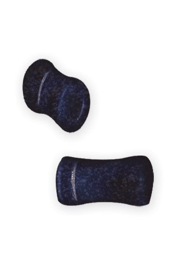 Natural Stone Plug w Flares 2G (6.5mm) Plug w Flared Ends Goldstone Blue