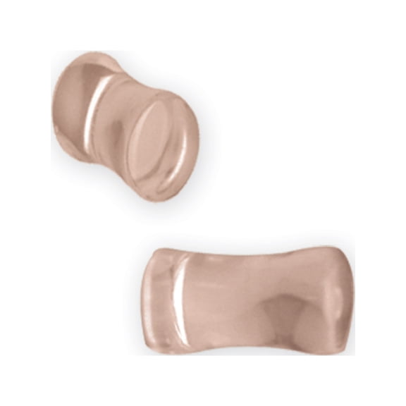 Natural Stone Plug w Flares 2G (6.5mm) Plug w Flared Ends Quartz Rose Non Metal