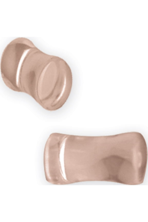 Natural Stone Plug w Flares 2G (6.5mm) Plug w Flared Ends Quartz Rose Non Metal