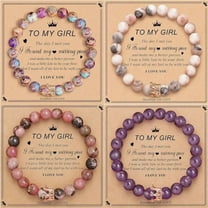 Natural Stone Powder Zebra Crystal Rhodochrosite Elastic String Beaded Bracelet