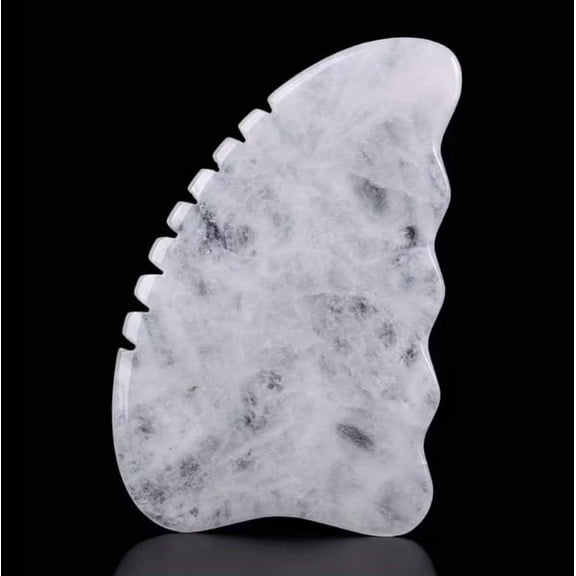 Natural Stone Sawtooth Heart Gua Sha Massage Tool for Face and Neck - Anti-Wrinkle Lymphatic Drainage Massager for Skin Tightening and Cellulite Relief