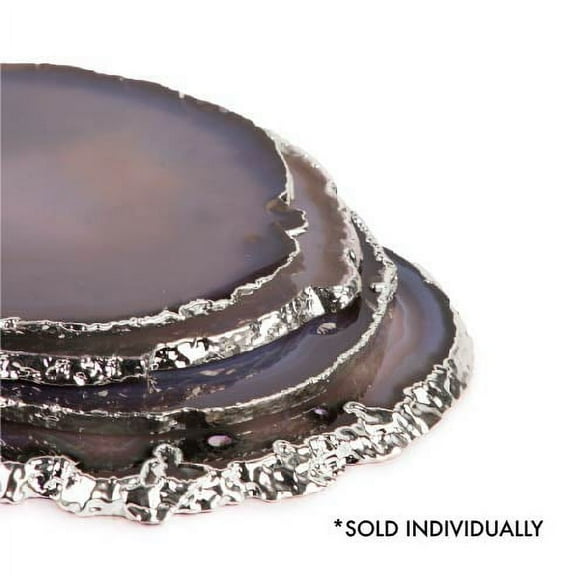 Natural Stone Silver Chrome Agate Coaster