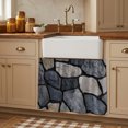 thumbnail image 1 of Natural Stone Small Cabinet Curtains 10"W x 11"L, Farmhouse Rustic Geometric Wall Sink Skirt Dust-Proof Short Curtain for Bathroom Vanity Storage Cubby Desk, Self Adhesive Privacy Drapes, 1 of 9