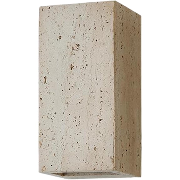 Natural Stone Square Wall Sconce: Retro Rectangular Wall Light, Waterproof Outdoor Indoor Wall Lamp for Staircase Entrance Balcony Bathroom Farmhouse