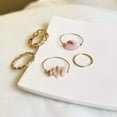 thumbnail image 1 of Natural Stone Stackable Ring Set, Boho Style Multiple Finger Rings, 1 of 6