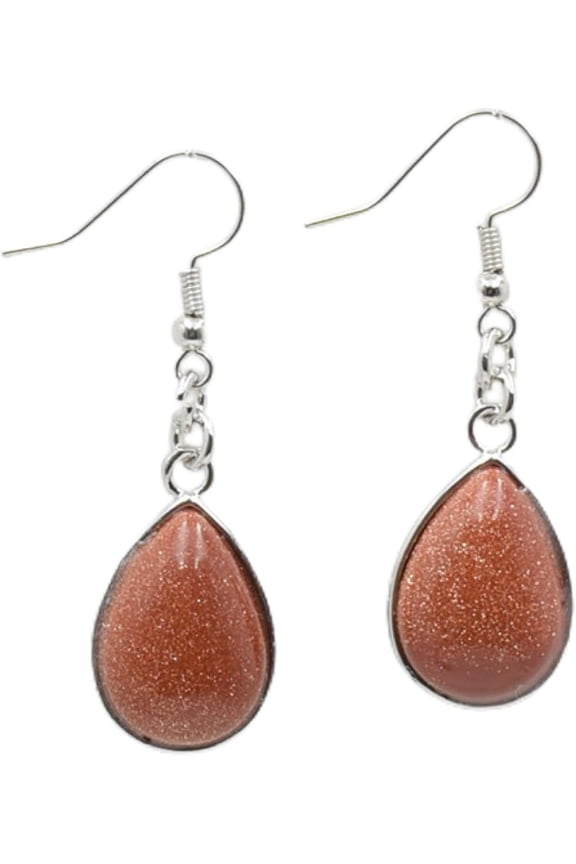 Natural Stone Water Drop Earrings Natural Amethysts Clear Crystal Pink Quartz Hook Dangle Earrings,Gold Sand[z748]