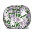 thumbnail image 1 of Natural Storage Toy Bag Chair, Botanic Theme Rabbits Pattern in Roses and Leaves Motifs, Stuffed Animal Organizer Washable Bag, Large Size, Pale Pink Pastel Purple, by Ambesonne, 1 of 3