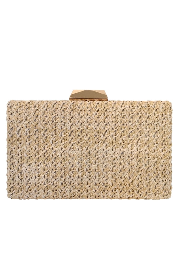 Natural Straw Box Clutch