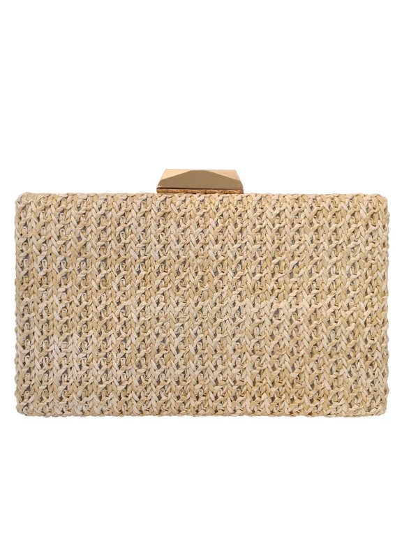 Natural Straw Box Clutch