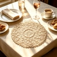 thumbnail image 1 of Natural Straw Round Placemat, Woven Heat Proof Table Mat for Kitchen Dining Home Decor, Rustic Farmhouse Style Place Mat, 15 Inch Diameter, 1 of 6