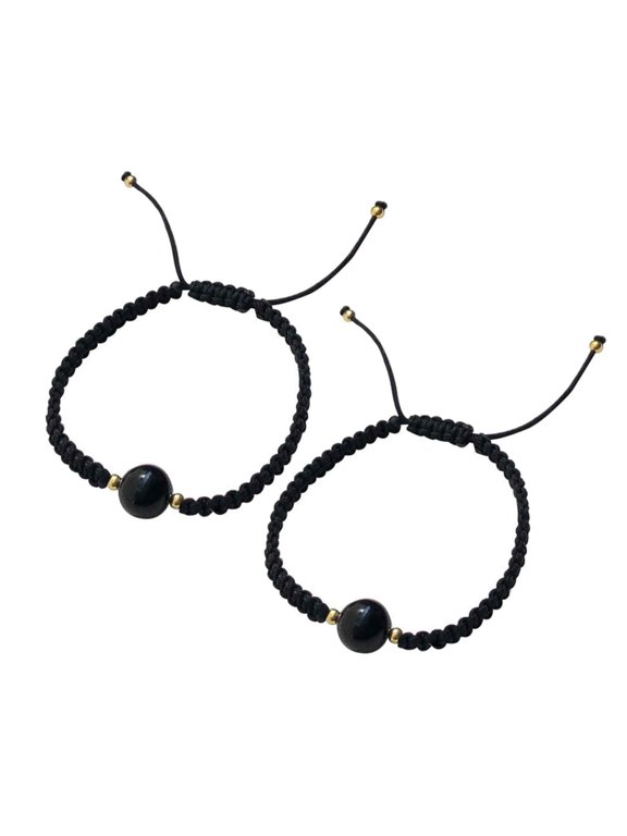 Natural Strawberry Crystal Crystal Stones Rope Chain Braid Bracelets for Women Men Couple Jewelry