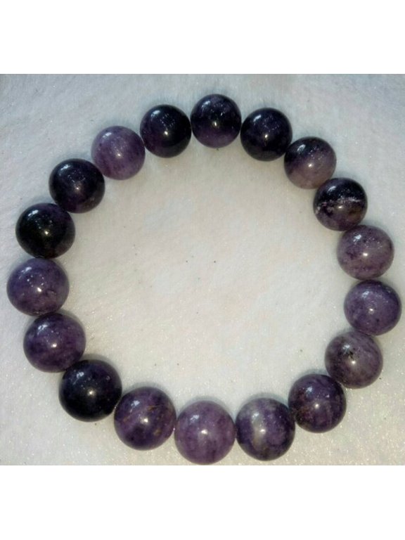 Natural Sugilite 10mm Round Shape Smooth Cut Beads Stretchable Bracelet for Men & Women.