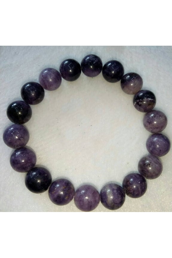 Natural Sugilite 10mm Round Shape Smooth Cut Beads Stretchable Bracelet for Men & Women.