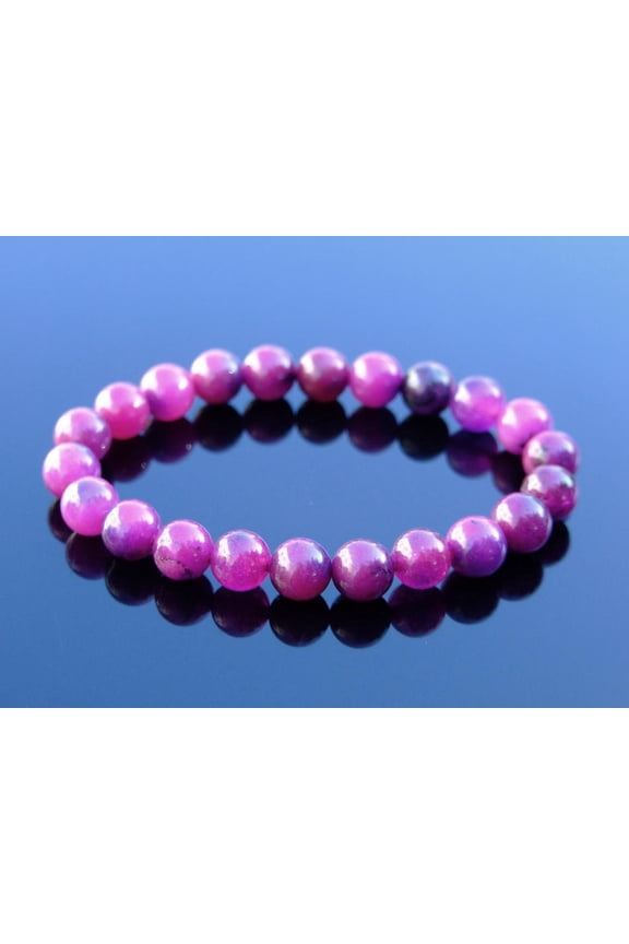 Natural Sugilite 8mm Round Shape Smooth Cut Beads Stretchable Bracelet for Men & Women.