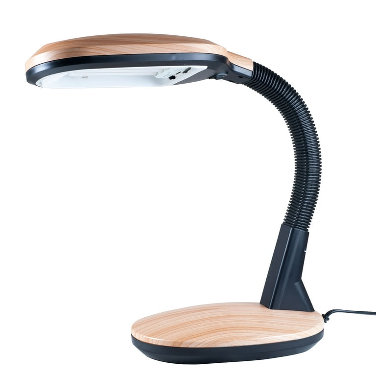 Natural Therapy Sunlight Desk Lamp, Great For Reading and Crafting,  Adjustable Gooseneck, Home and Office Lamp by Lavish Home, 7D x 9W x 22H  , Silver 