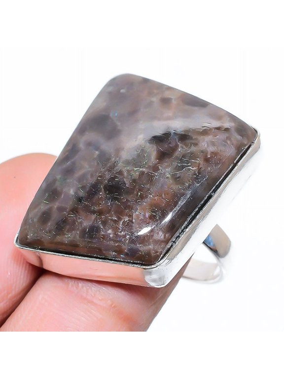 Natural Sunstone In Lolite Gemstone 925 Sterling Silver Gift Ring Size 8