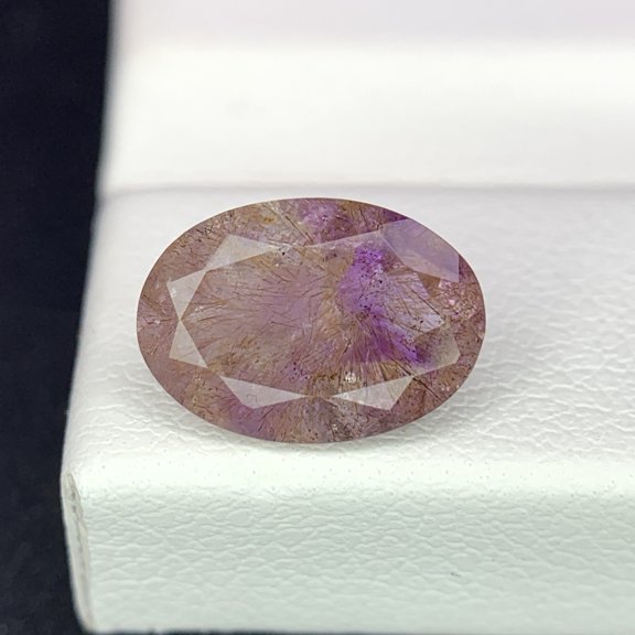 Natural Super Seven 1.90 Carat 10.4x7.4 MM Oval Shape Faceted Gemstone with 7 Crystals Healing Stone Seven Chakra Melody Stone