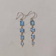 thumbnail image 1 of Natural Swiss Blue Topaz Earrings, 14K Solid Yellow Gold Swiss Blue Topaz Earrings, December Birthstone Earrings, Anniversary Present, 1 of 10