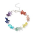 thumbnail image 1 of Natural & Synthetic Mixed Gemstone Chips Beaded Bracelet 7 Chakra Jewelry for Women 7-1/8 inch(18.2cm), 1 of 5