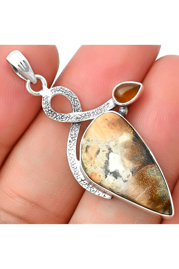 Natural Tabu Jasper & Carnelian 925 Sterling Silver Pendant Jewelry P-1111 SDP137396