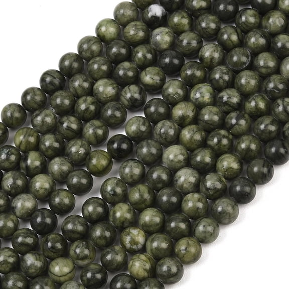 Natural Taiwan Jade Beads Strands Natural Energy Stone Healing Power for Jewelry Making Round Olive Drab15~16 inch/strand