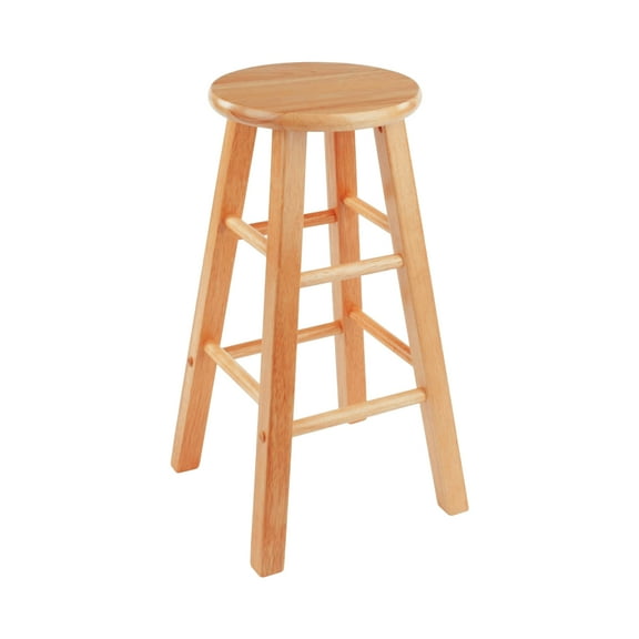 GARITIN 27.5'' Wooden Backless Counter Stool with Round Seat, Natural