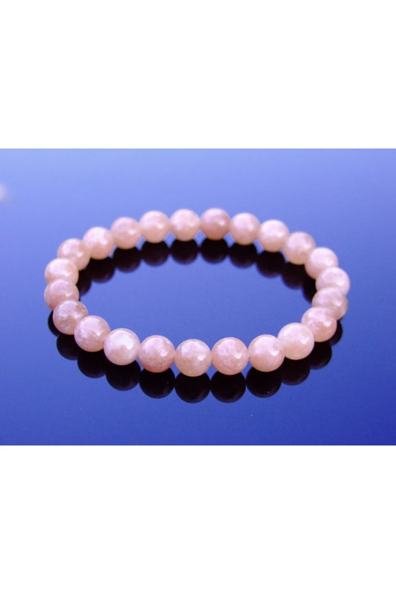 Natural Tanzania Sunstone 8mm Round Shape Smooth Cut Beads Stretchable Bracelet for Men & Women.