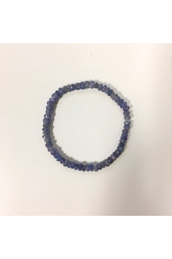 Natural Tanzanite 4mm Rondelle Shape Faceted Cut Beads Stretchable Bracelet for Men & Women.
