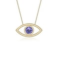 thumbnail image 1 of Natural Tanzanite Evil Eye Pendant Necklaces for Women in 18K Yellow Gold Vermeil, December Birthstone Jewelry Gifts for Her Birthday, Anniversary, Mothers Day ,Christmas, Graduation, 1 of 7