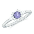 thumbnail image 1 of Rosec Jewels Natural Tanzanite Promise Ring with Diamond for Women - AAA Grade, 10K White Gold, US 11.00, 1 of 7