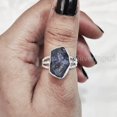 thumbnail image 1 of Natural Tanzanite Ring, Rough Tanzanite Gemstone Ring, December Birthstone, Doted Band, 925 Sterling Silver, Womens Ring, Christmas, Thanksgiving, Handmade, Statement Jewelry, Rough Gemstone Jewelry, 1 of 5