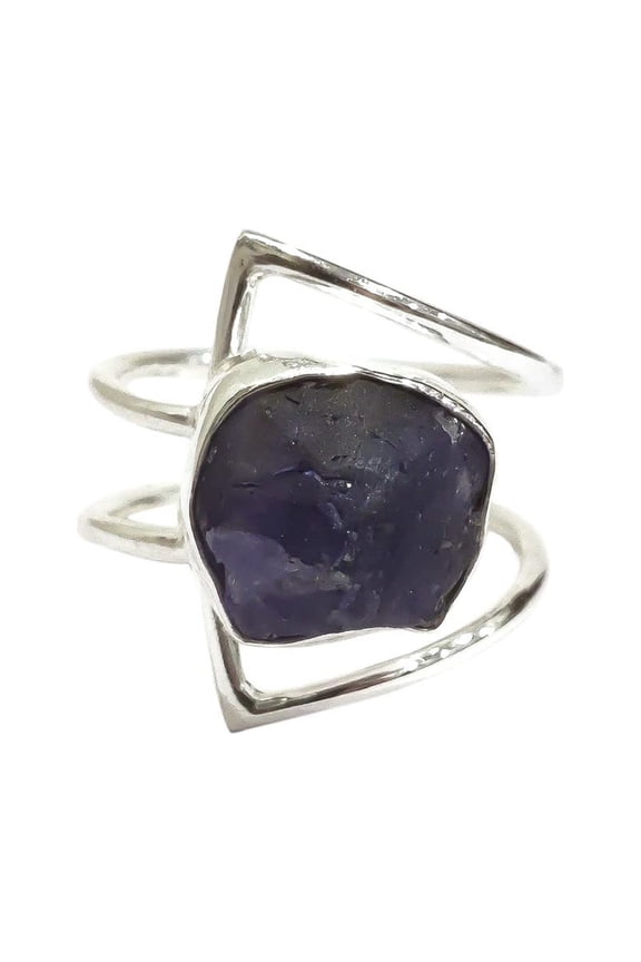 Natural Tanzanite Ring, Rough Tanzanite Gemstone Ring, December Birthstone, Dual Band, 925 Sterling Silver, Womens Ring, Christmas, Thanksgiving, Handmade, Statement Jewelry, Rough Gemstone Jewelry