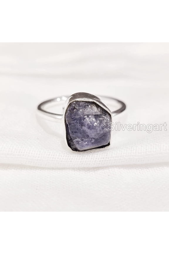 Natural Tanzanite Ring, Rough Tanzanite Gemstone Ring, December Birthstone, Plain Ring, 925 Sterling Silver, Womens Ring, Christmas, Thanksgiving, Handmade, Statement Jewelry, Rough Gemstone Jewelry