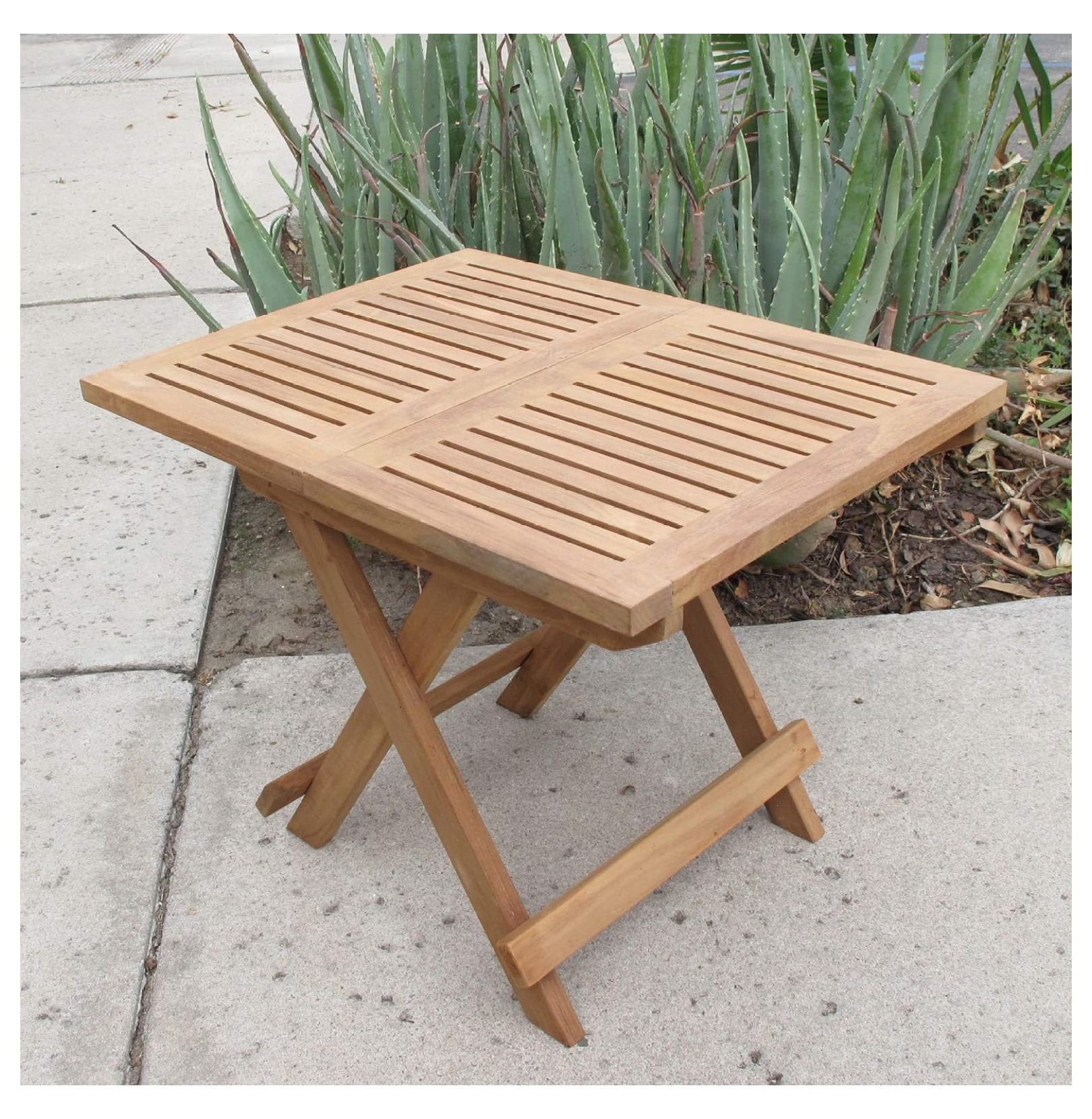 Natural Teak Folding Picnic End Side Table - Walmart.com
