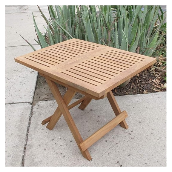 Natural Teak Folding Picnic End Side Table