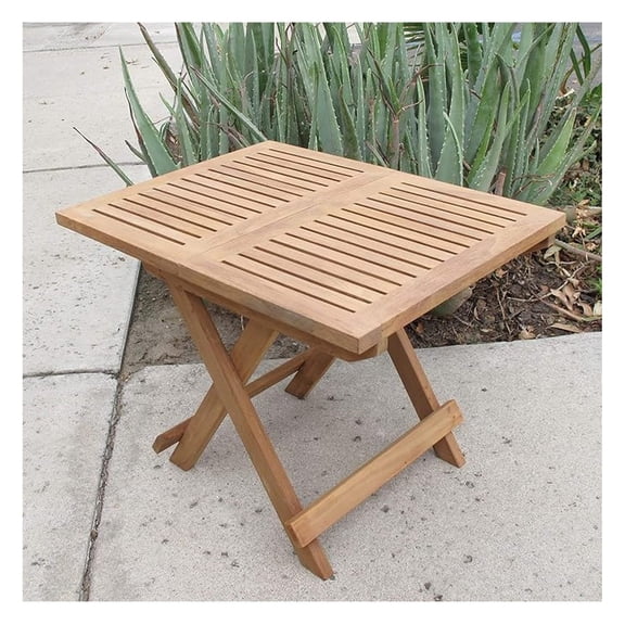 Natural Teak Folding Picnic End Side Table