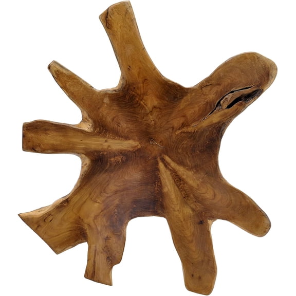 Natural Teak Wood Slab Table Top Live Edge DIY for Coffee Side Table End Table, Epoxy Resin River Table, Wall Décor, Rustic Vintage Home Décor, 31.5" x 31.5" x 2"