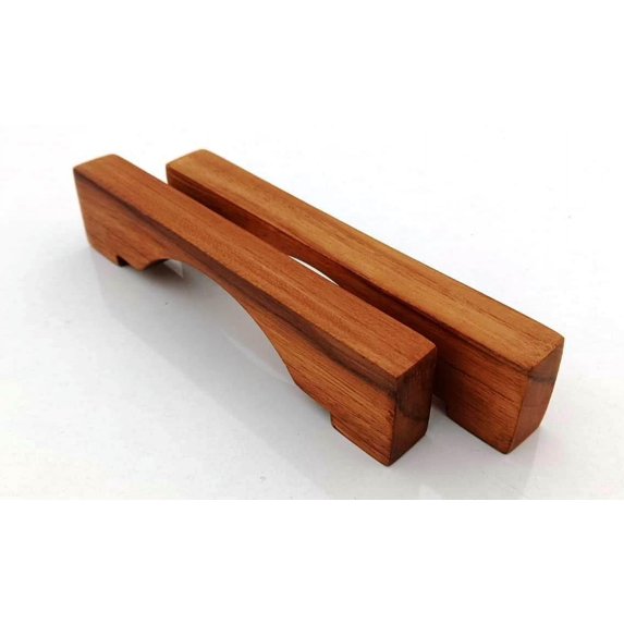 Natural Teak Wood Wooden Handle for Wardrobe Cabinet Drawers Handles Doors Pull