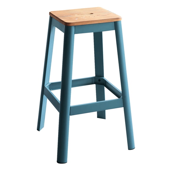 Natural Teal Bar Stool / Ideal for Dining Room / Adds Rustic Charm & Warmth