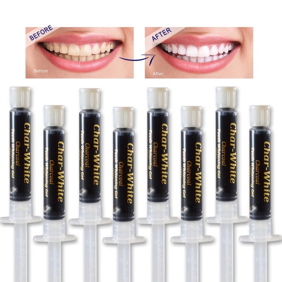 Natural Teeth Whitening Charcoal Gel - Spearmint Flavor - Organic Charcoal Activated Teeth Whitener - No need for Strips, Kits or Gel - Made in Usa